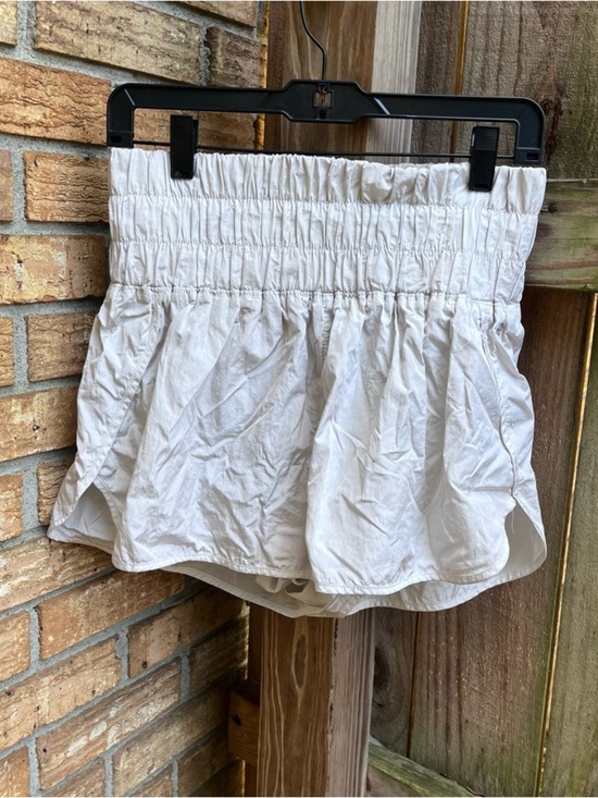 FP Movement by Free People Pants - FP Movement by Free People Light Gray High-Waist Smocked Layered Shorts